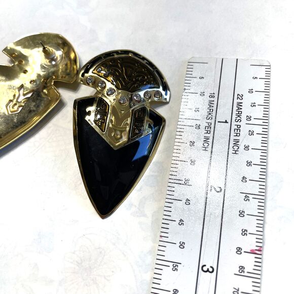 Vintage Designer Signed Berebi Earrings Bold Large Statement Chunky 80s - Picture 9 of 10